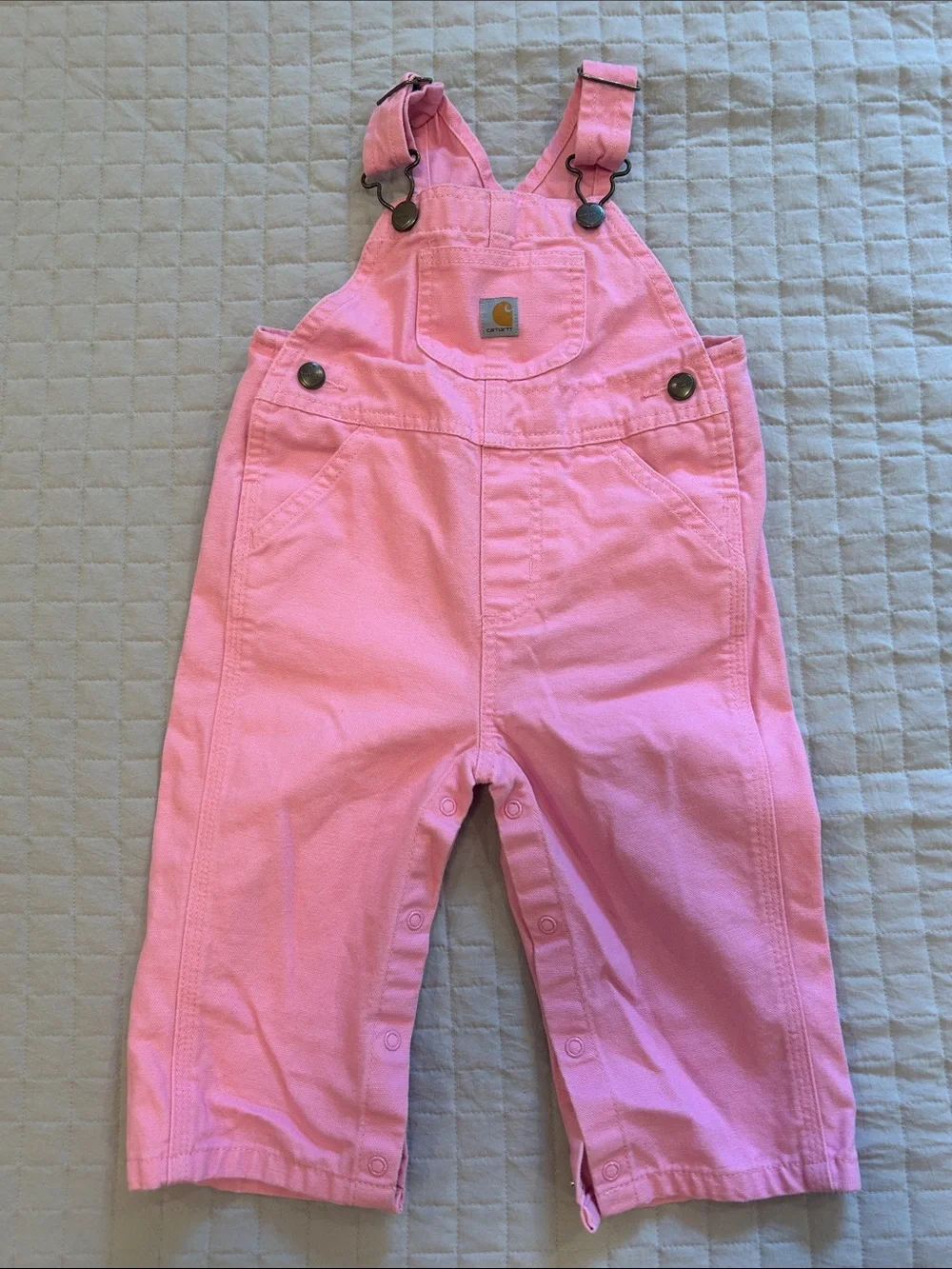 Carhartt Pink Kids' Cotton Overalls with Front Pocket